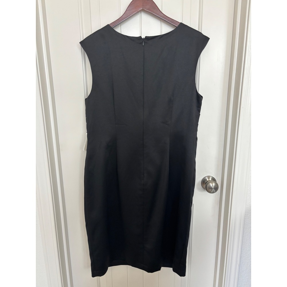 Adrianna Papell Lovely A‎ Line Sleeveless Black Cocktail Dress Size 16 - Picture 2 of 5